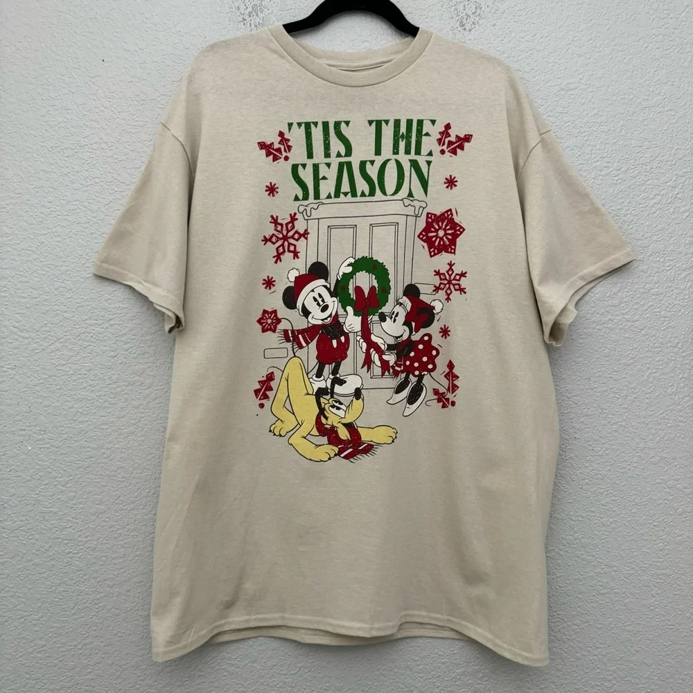 Disney Mickey Mouse & Friends Tis The Season Holiday T-Shirt Size XL NWT